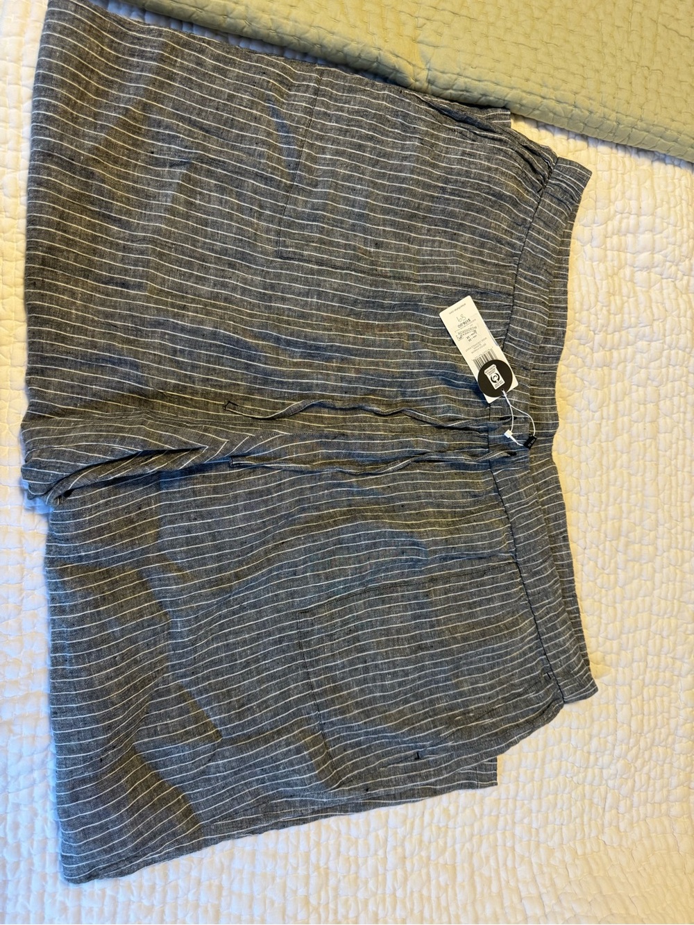 Eileen Fisher Puckered Organic Linen Grid Wide Ankle Pants NWT - Picture 3 of 5